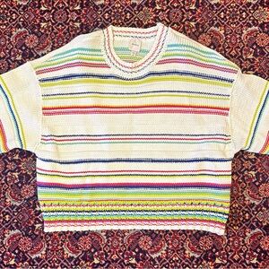 Maeve Multicolor Striped Crew Neck Sweater